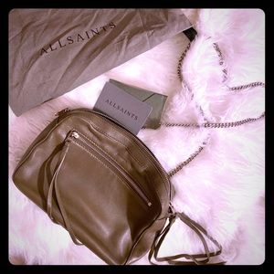 All Saints Crossbody Purse in Gray grey